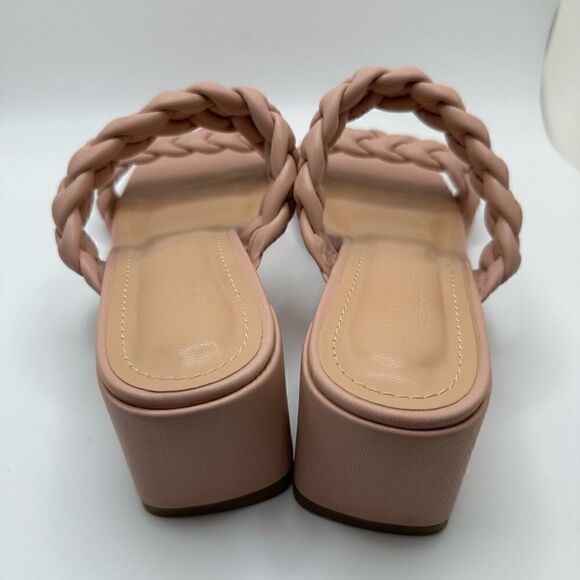 CUSHIONAIRE Women's braided Heel Sandal +Memory Foam 9 BLUSH - Picture 4 of 7